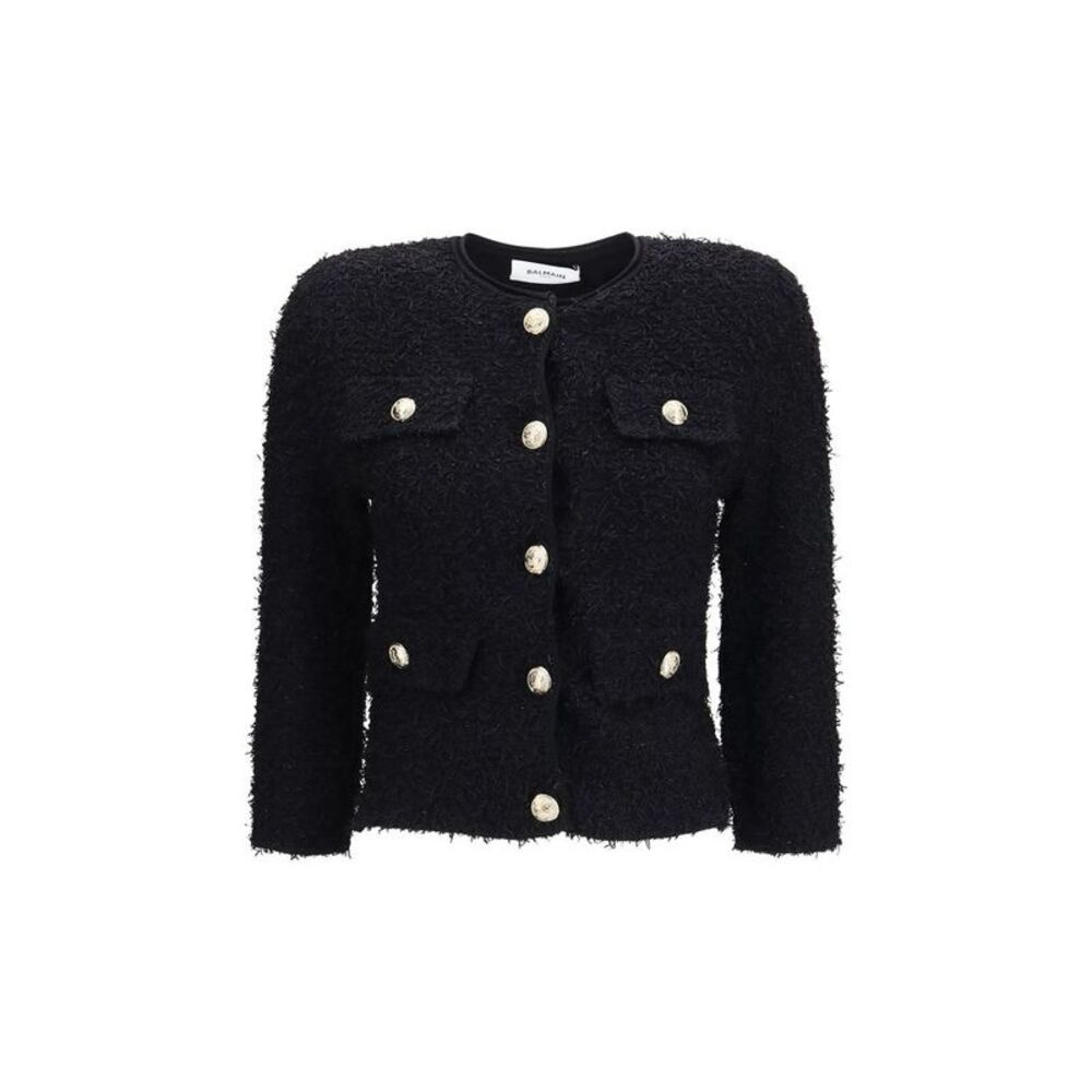 Balmain Black Viscose Shell Women's Jacket